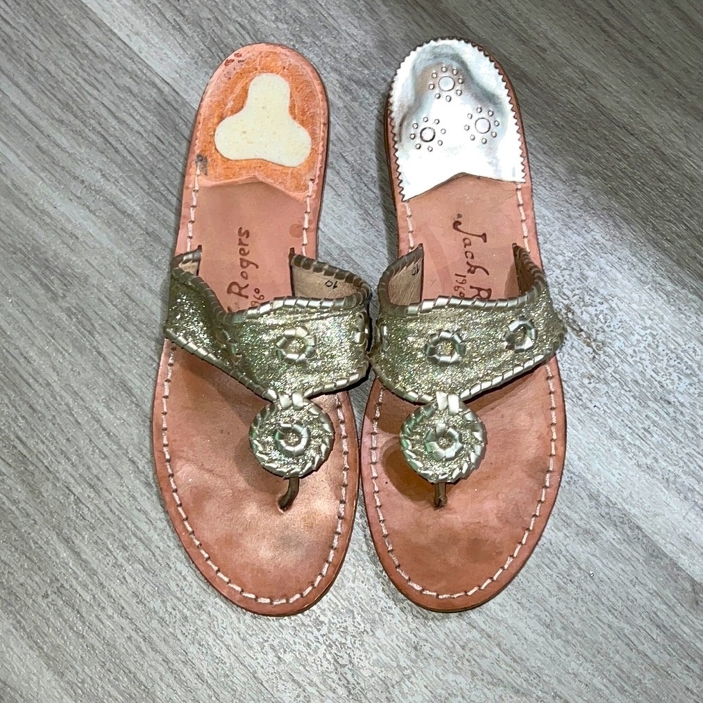 Jack Rogers Glitter Sandals - 10